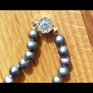 Gray natural pearls necklace